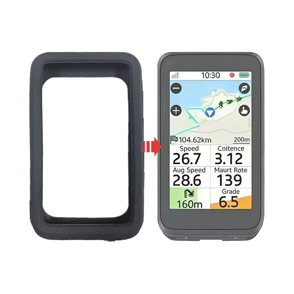Silicone Soft Edge GPS Bike Computer Protective Case with Screen Protector Film