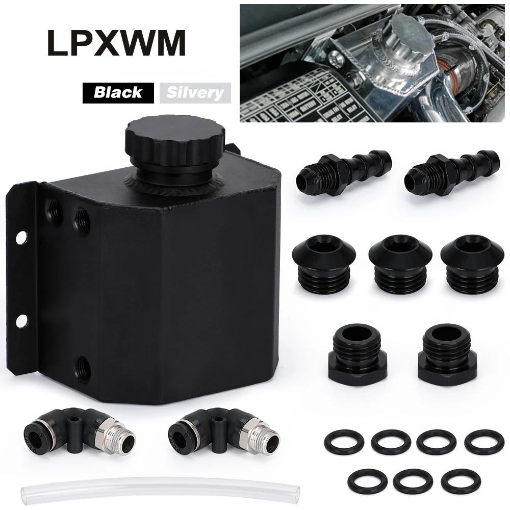 

Universal 1L Alloy Aluminium Engine Oil Catch Can Breather Tank Radiator Overflow Tank Fuel Tank TK57