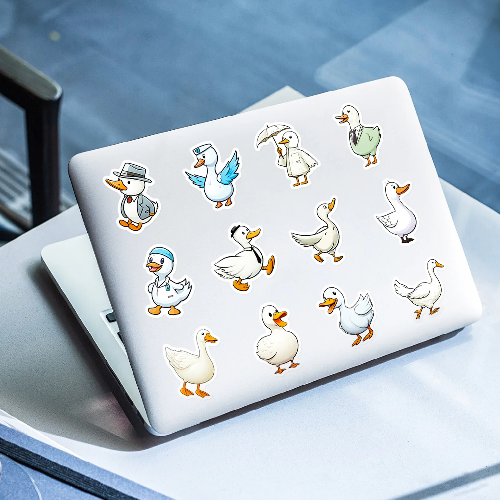 Cartoon Stickers 50pcs large white goose stickers cartoon cute duckling stickers luggage laptop water cup children's toys Decorative Stickers Animal Stickers Kawaii Stickers Cartoon Animal Stickers