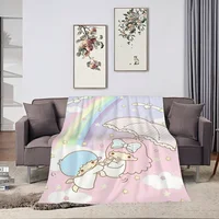 L-Little Twin Stars K-KiKi & L-LalaS Printed Comfortable And Soft Sofa Bedroom Plush Blanket Suitable For Home Travel And Gifts 1