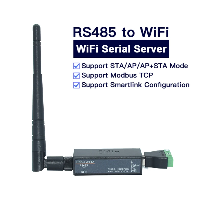 Puerto serie RS485 a servidor WiFi convertidor IOT dispositivo Elfin puerto-serie-rs485-a-servidor-wifi-convertidor-iot-dispositivo-elfin