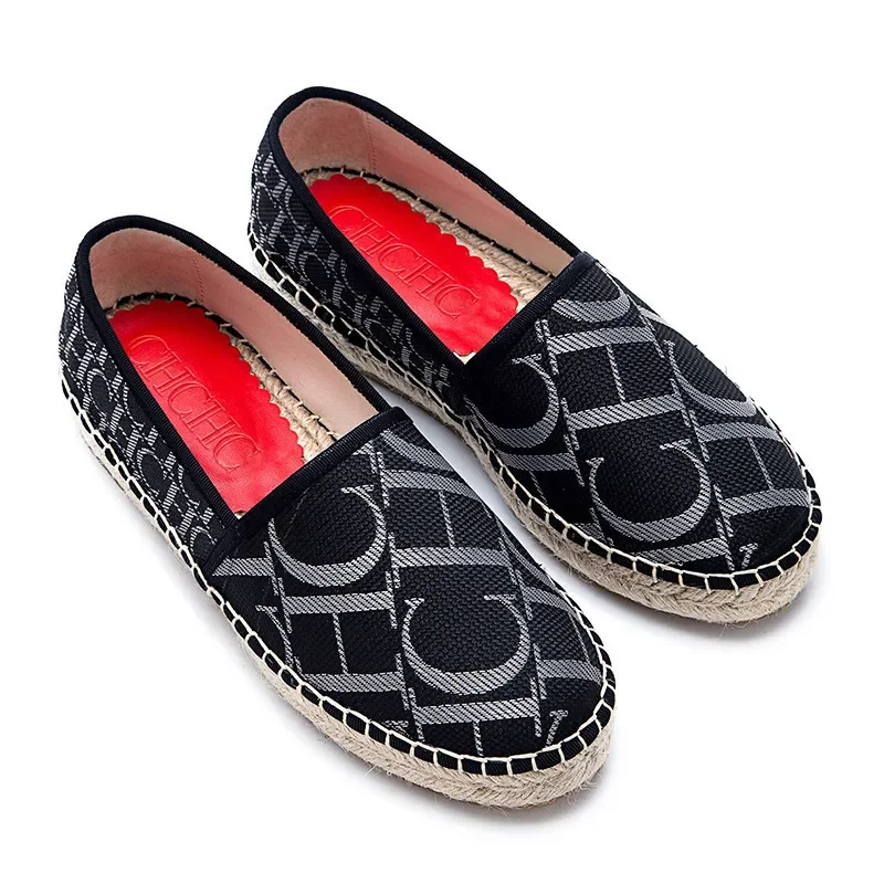 CH Luxury Flat Women's Shoes Premium Sense Fashion Outdoor High Quality Casual Shoes Letter Printed Women's Fisherman Shoes 6