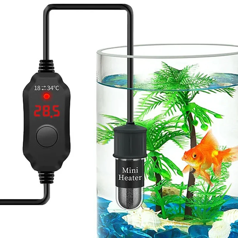 Mini Aquarium Digital Heater for Fish Tank with USB Charging