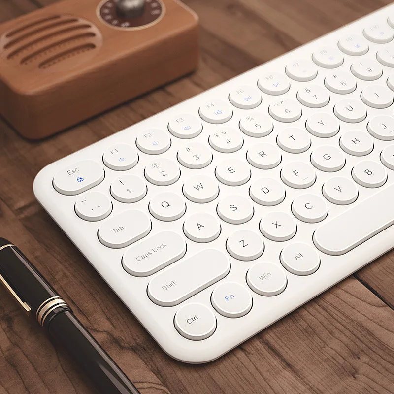 Round Key Thin Wired Keyboard Teclado Silencioso Universal para Notebook e Desktop Win10 2000 xp Mac - Imagem 6