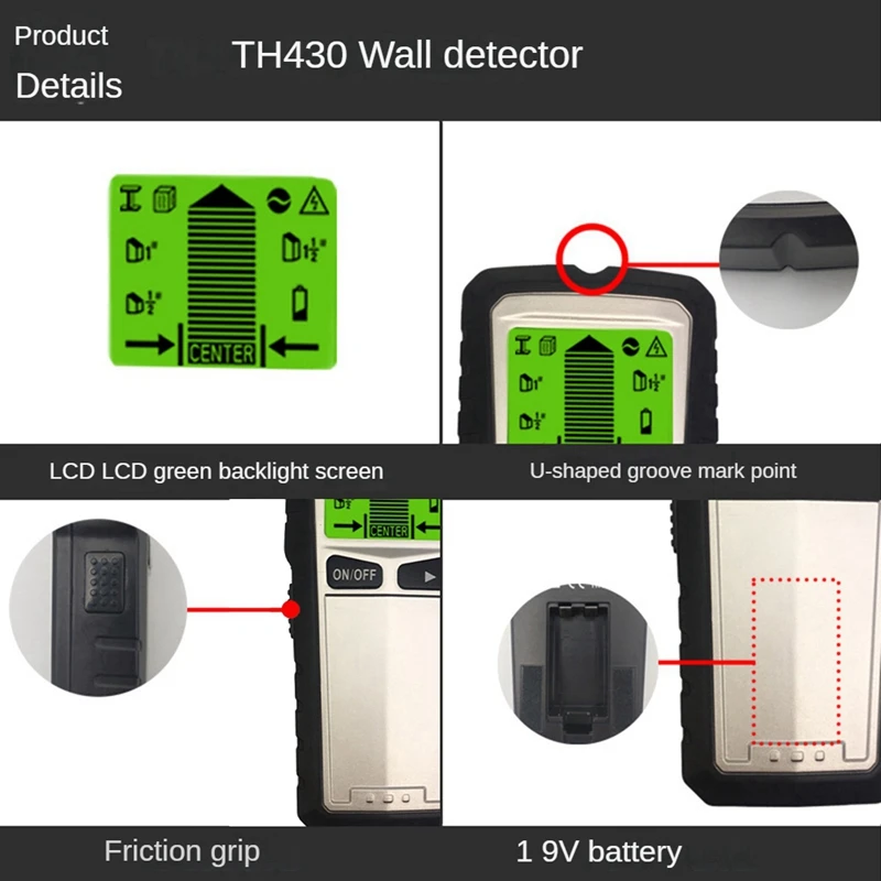 ZIZI Wall Scanner 3 In 1 Electronic Stud Sensor Wall Wood Detector Detector Stud With HD LCD Display Wood Metal