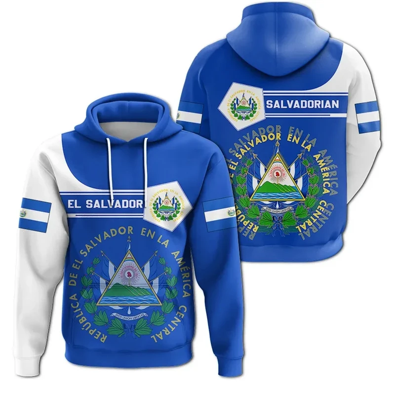 thumbnail image 1 of Sudadera con capucha estilo deportivo con emblema de El Salvador, sudaderas unisex de gran tamaño, ropa de calle informal de primavera, tops de gran tamaño, jersey 4XL, 1 of 5
