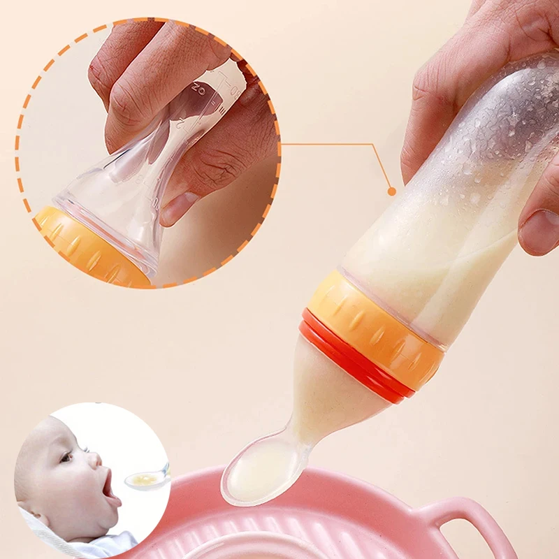 Baby Feeding Bottle Rice Cereal Bottle Spoon Milk Baby Training Feeder Food Supplement Food Spoon Bottles BPA Free