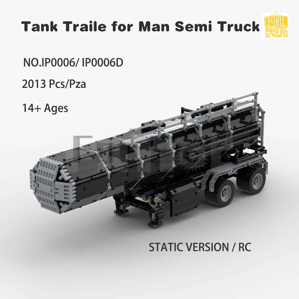 

MOC- IP0006 Tank Traile for ManIII Semi Truck Model With PDF Drawings Building Blocks Bricks Kid DIY Toy Birthday Christmas Gift