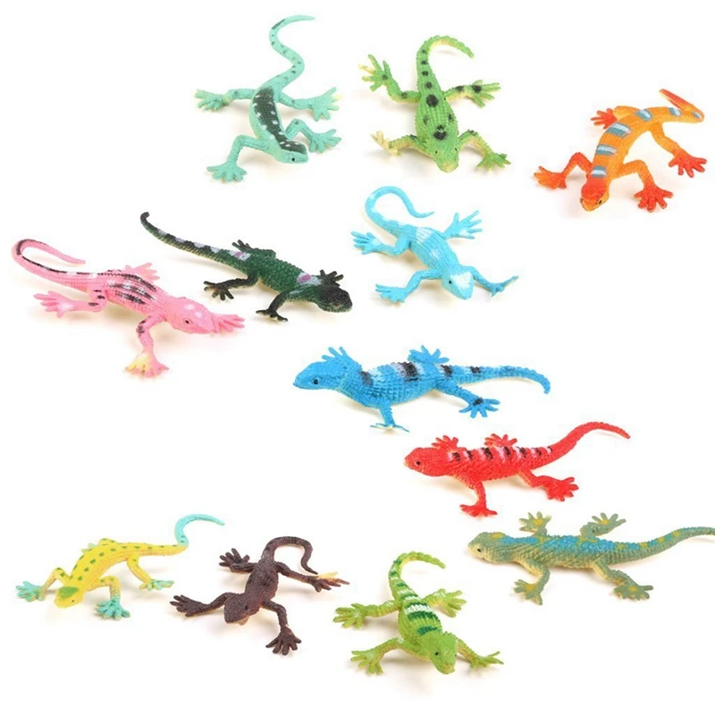New-A28M-Gecko Small Plastic Lizard Simulation Reality Decoration Children's Toys 24 Pcs