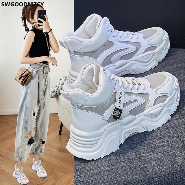 Trainers Women Ladies Shoessneakers For Women 2023 Platform Sneakers Shoes For Women High Top Sneakers Zapatillas Mujer - Women's Vulcanize AliExpress