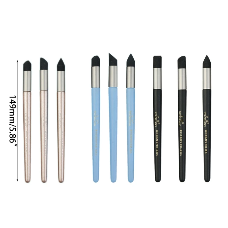 Artists Silicone Colour Shaper Tool, Inclined Tip/Round Tip Paint Shapers Color Shaper Painting Tool Color Mixing Tools