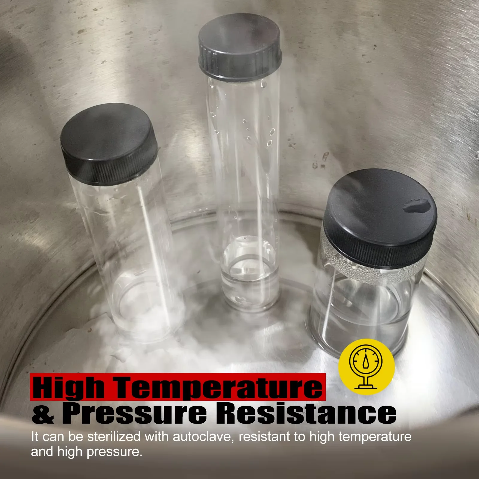 Glass Sample Vials,Wide Mouth Glass Bottle Boro 3.3 with Black Cap &Phi;47mm for Laboratory,reagents Bottle,Leaf teas, Spices,Herbs