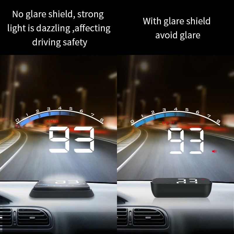 OBD II 차량용 HUD 헤드업 디스플레이, 디지털 GPS 속도계, 앞 유리 프로젝터, 속도 계량기, 모든 차량용 과속 경보