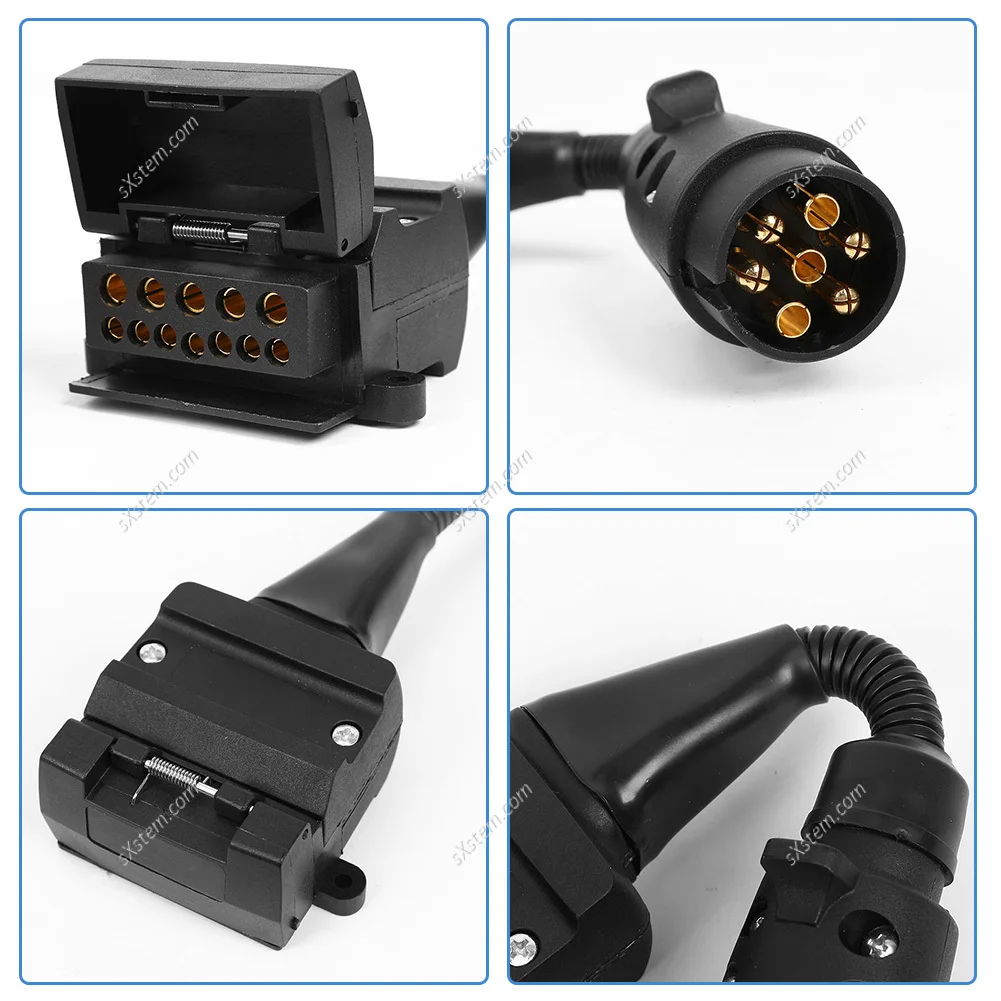 CAR Trailer Adaptor Plug 12V 7 Pin Round Male Plug To 12 Pin Female Flat Caravan Socket Connection Converter