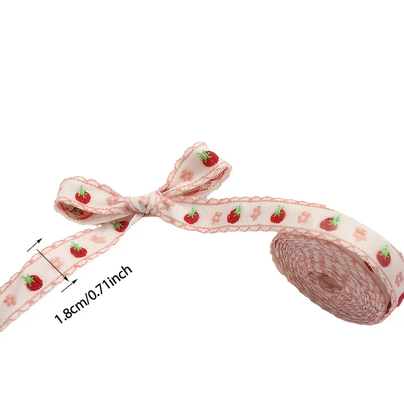 1pc 1m Jacquard Embroidery Webber Ribbon, DIY Handmade Bow Hair Accessories, Headgear Material, Gift Wrap Fabric