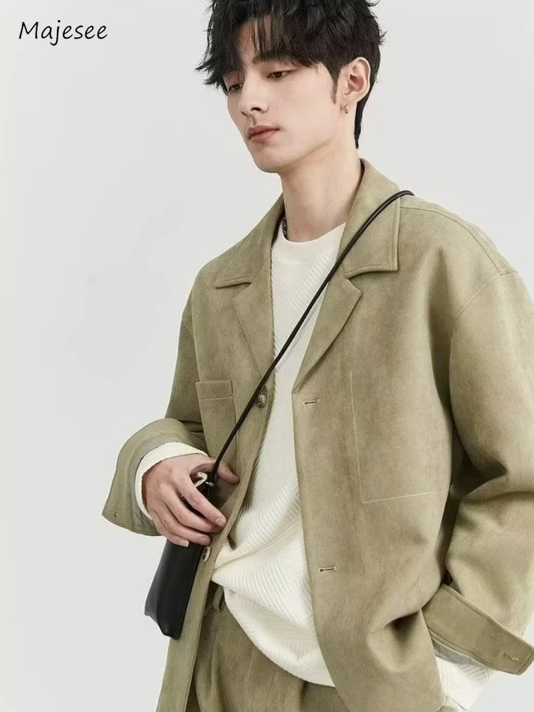 

Мужская куртка в японском стиле Харадзюку, универсальная красивая куртка с лацканами, осенняя повседневная одежда