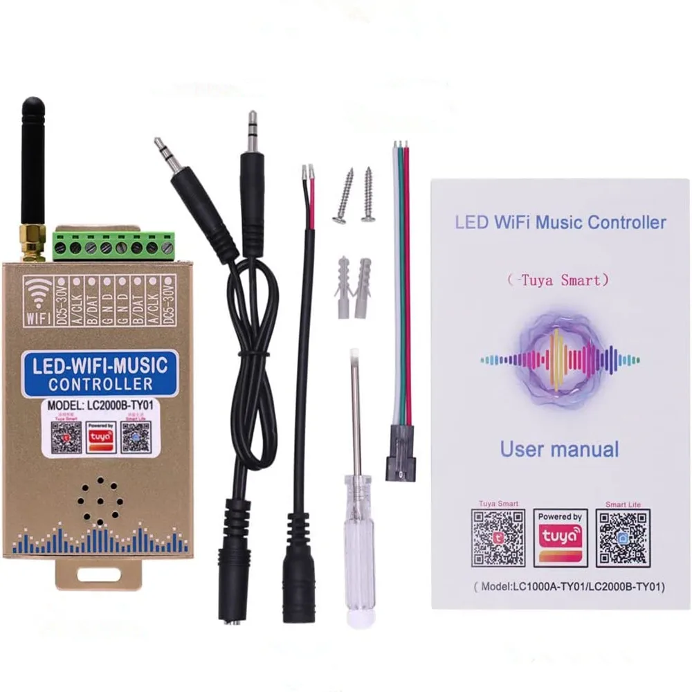 

LC1000A LC2000B WIFI SPI Music Spectrum for Digital Pixel Strip 1024-2048 LED Screen Controller with Built
