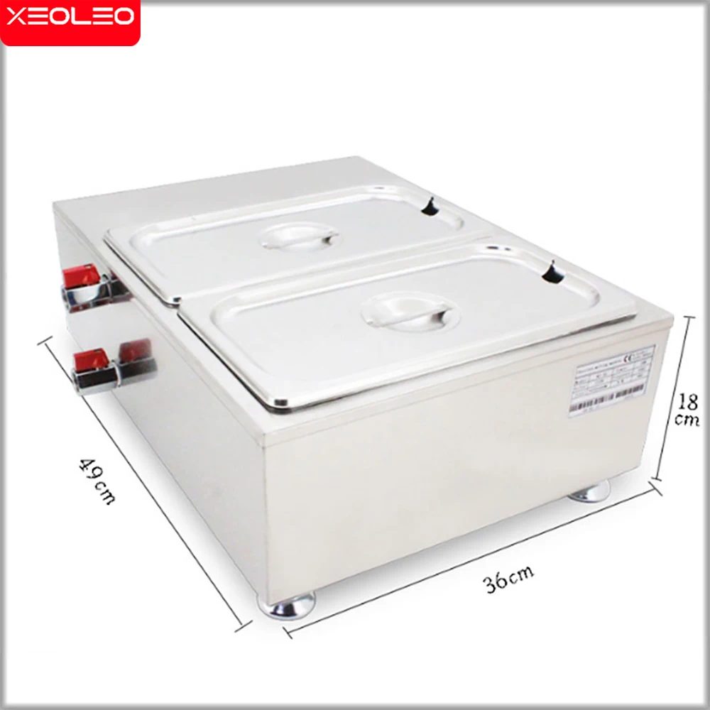 XEOLEO Chocolate Melting Pots Electric Warmer Cocoa Hot Cacao Melter Tempering Machine Commercial Two Tanks Heating Stove