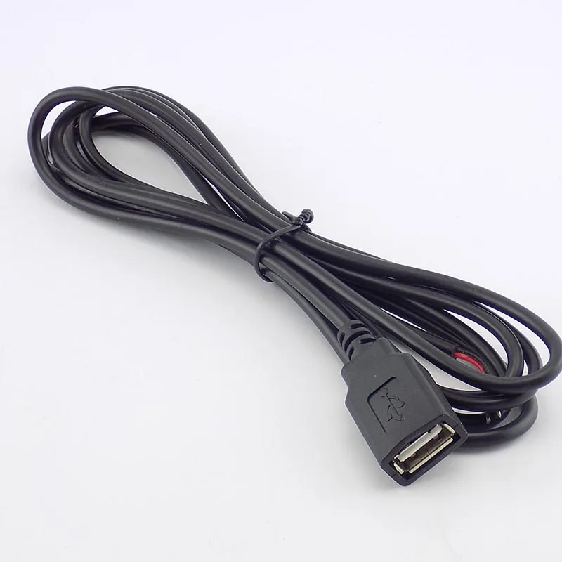 0.3/1/2M USB 2.0 Type A Female 2 Pin DIY extension power Cable DC 5V Power Supply Adapter Charge Connector Wire L19