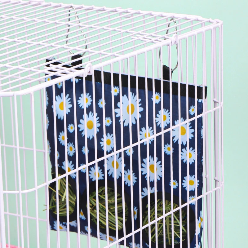 Hanging Hay Bag Pouch Feeder Holder Feeding Dispenser Container for Rabbit Guinea Pig Small Animals Pet Bunny Cage Accessories