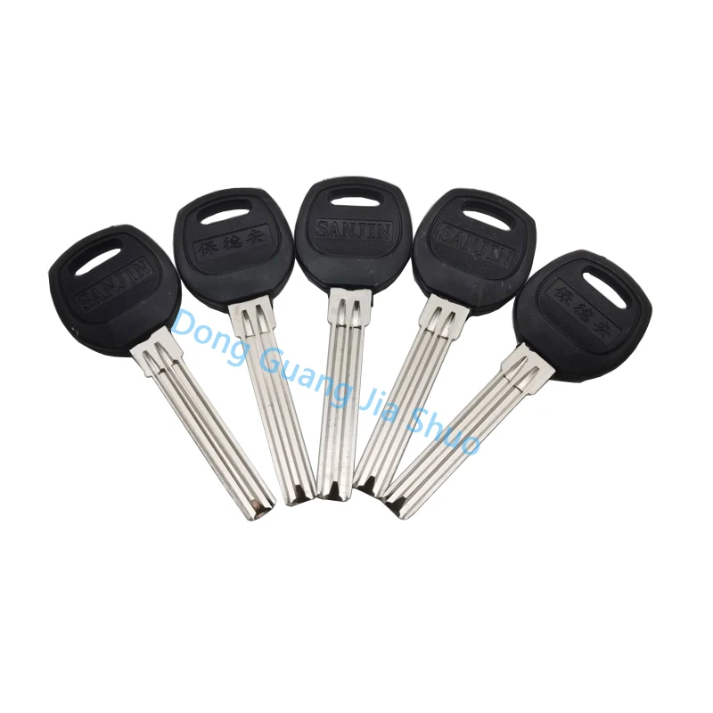 50pcs JS B215 Rubber handle key blank anti-theft door lock key blank straight edge half-crescent