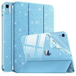Sparkly Slim Stand Glitter Case with Shiny Clear Back (Glitter Sky Blue)