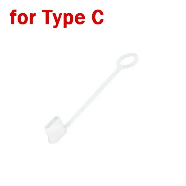 Type C Port Clear Dust Plug Cover with Anti-Lost Rope - Universal Protector Caps