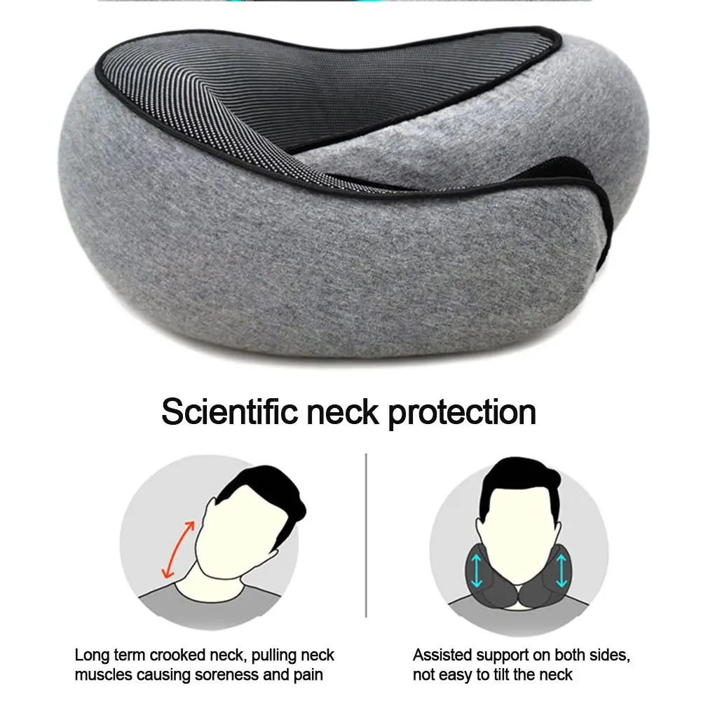Neck Pillow Sleep Pillow Memory Foam Travel Neck Pillow U-shaped Pillow Snail Style Travel Neck Support Portable Adjustable Soft Noon Break Sleep Pillows
