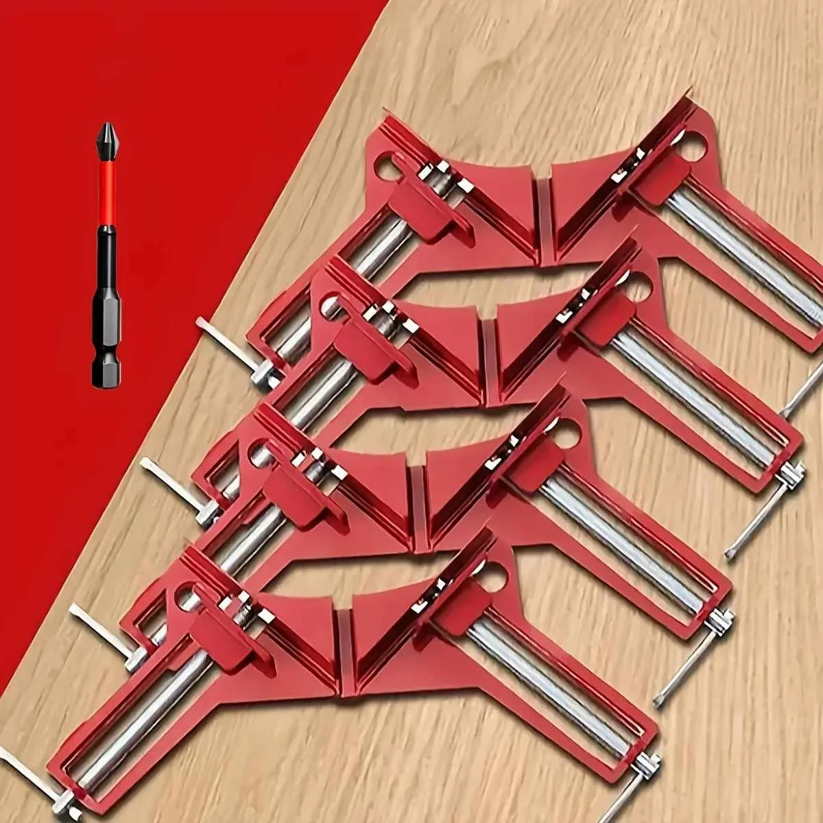 

4PCS 90 Degree Right Angle Clamp Reinforced Aluminum Alloy Corner Clamp Quick Fixation for Woodworking and Glass Aquarium Projec