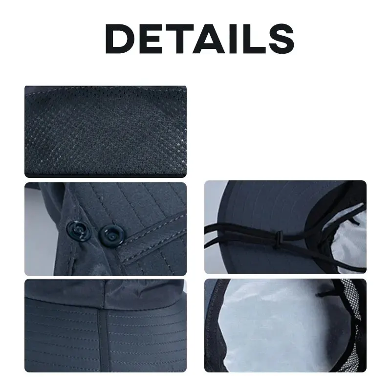 Adjustable Outdoor Cap with Neck Guard Sunscreen UV Protection Breathable Foldable Men Women Fishing Camping Hiking Casual Hats