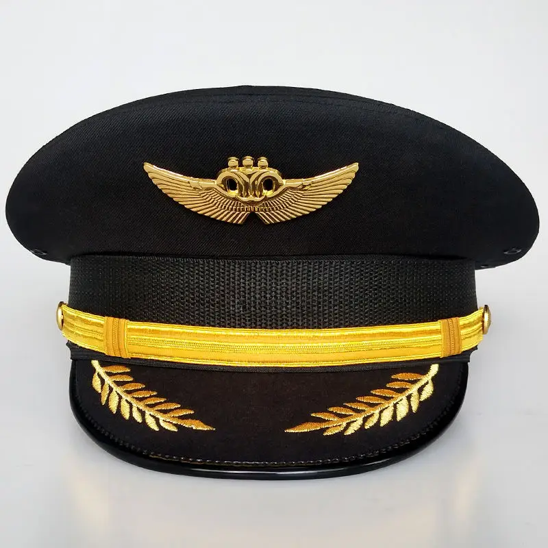 Captain's Hat Big Cornice Hat Aviation Cap Pilot's Hat sailor hat
