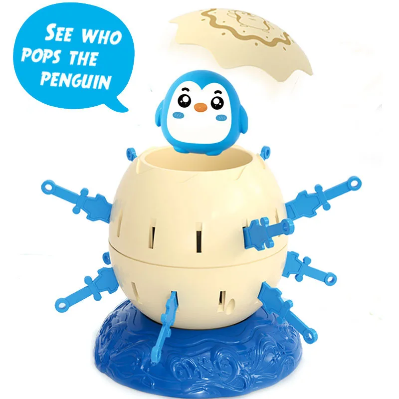 Funny Pirate Barrel Toys Pop Up Small Chicken Frog Penguin Pirate Bucket Lucky Game Jumping Pirates Bucket Sword Stab Tricky Toy
