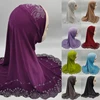 Luxury Women Rhinestone Turban Muslim Islamic Hijab Headscarf Ready To Wear Shawls Khimar Head Wrap Prayer Cap Malaysia Headwear