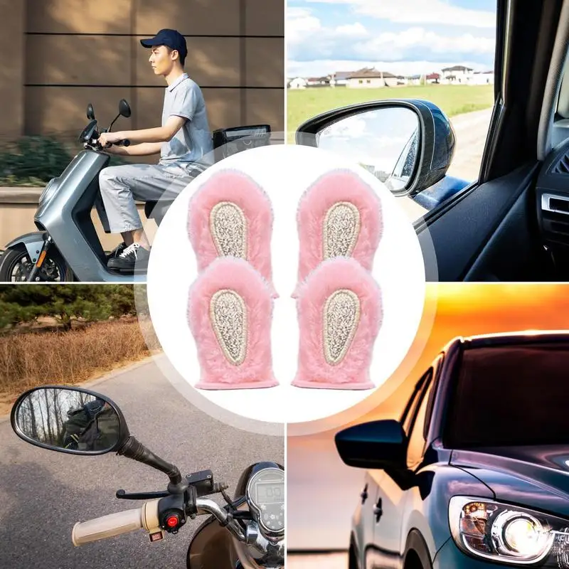 자동차 리어 미러 장식, 접착식, 부드럽고 푹신한 자동차 인테리어 액세서리