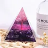Top Natural Rose Quartz Crystal Tree of Life Orgonite Pyramid Healing Chakra Energy Orgone Tower Amethyst Stone Craft Home Decor 2