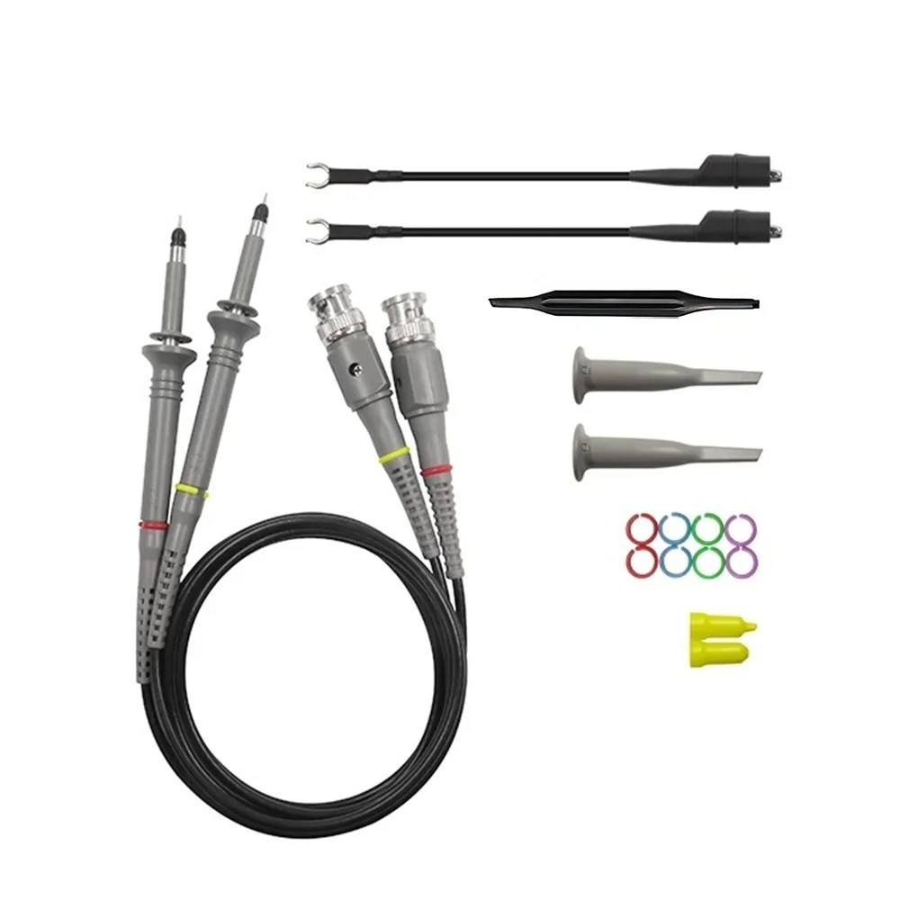 P6100 2PCS Oscilloscope Probe Kit DC-100MHz Scope Clip Test Probe 100MHz For Tektronix HP X1/X10 sonda osciloscopio