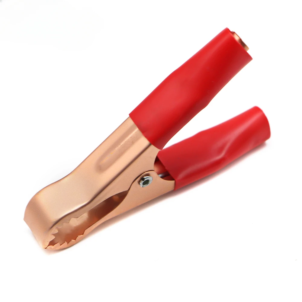 2Pcs 50A Red + Black 80mm Crocodile Car Caravan Van Battery Test Lead Clips Alligator Clips Connector Plug Power