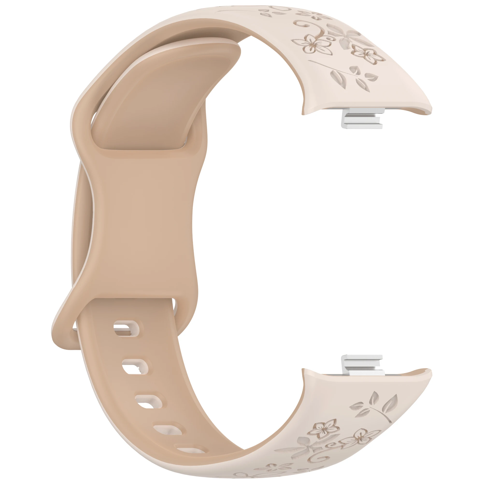 Two-Tone Floral Carved Soft Silicone Strap | Waterproof, Breathable