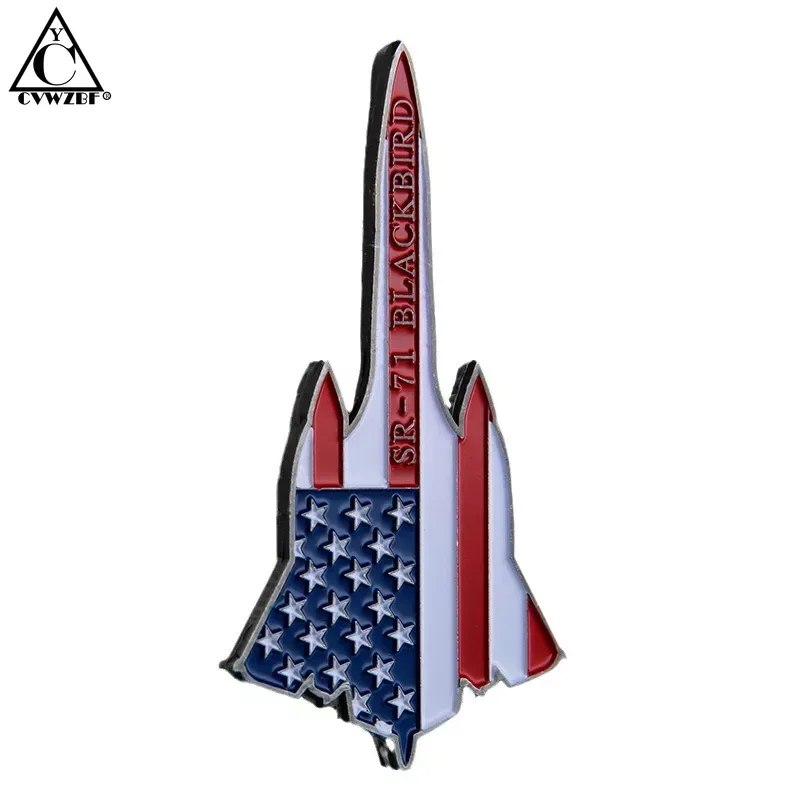 

USA Air Force Challenge Coin Colorized SR-71 Fighter Jet American Flag Military Challenge Coin Airman Veteran Gift Collection