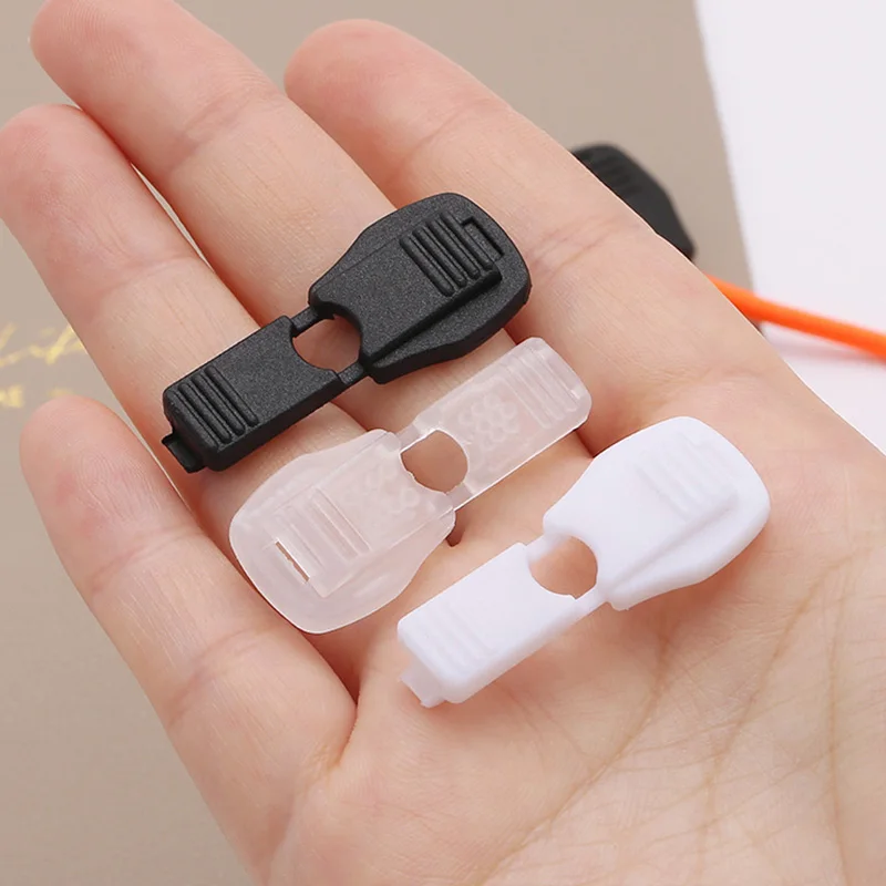 

10Pcs 37/38mm Square Round Nylon End Clip Zipper Pull Cord Lock Clamp Rope Backpack Sportswear Shoelace Clothing Buckle