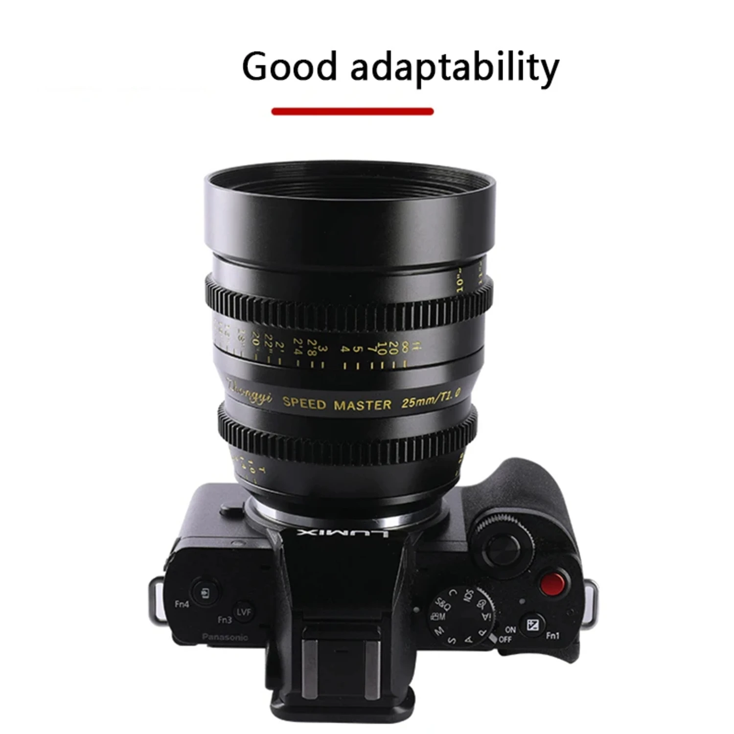 Zhongyi Optics 17mm 25mm 35mm 50mm T1.0 시네 렌즈 올림푸스 파나소닉 시리즈 M43 카메라용 수동 초점 시네마 렌즈