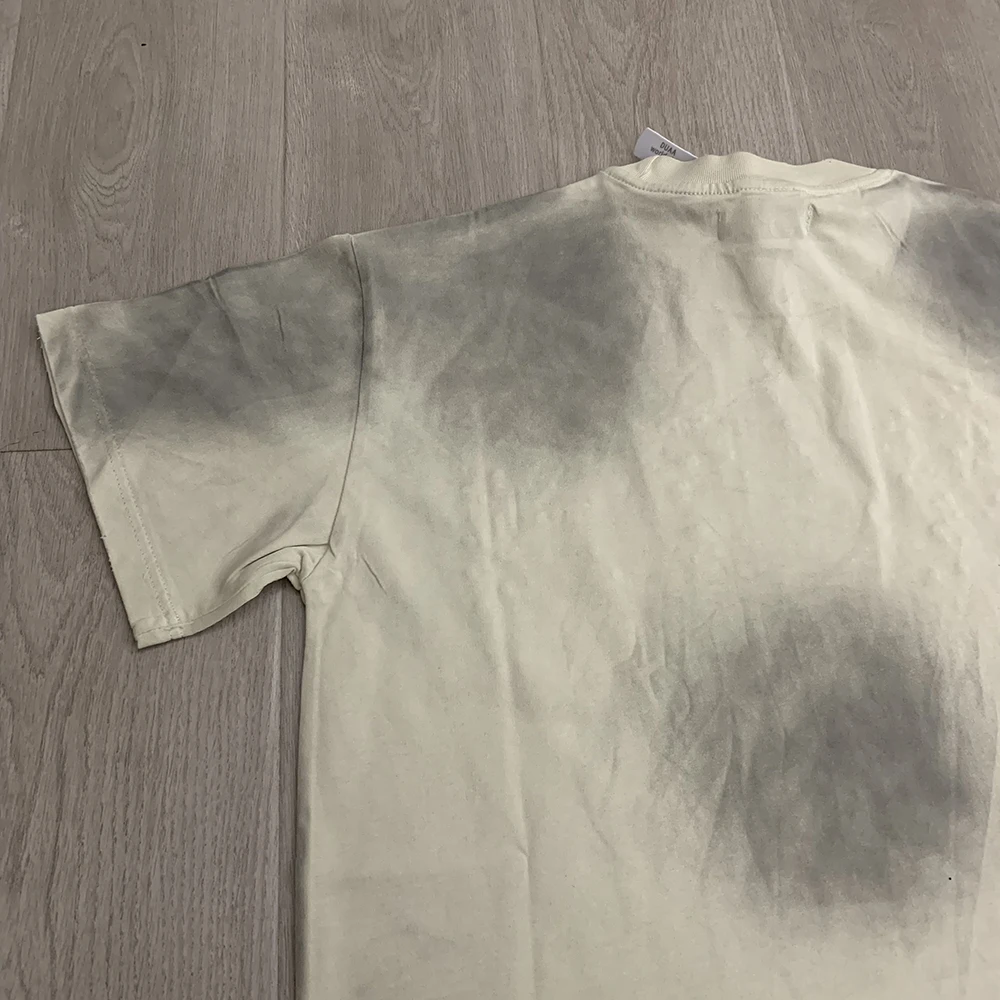 Auto-Buchstaben Strass Verzierte Gewaschene Baumwoll-T-Shirts für Männer und Frauen Harajuku Hip-Hop Lose Glänzende Diamant-Tees Übergroß – Detail 18
