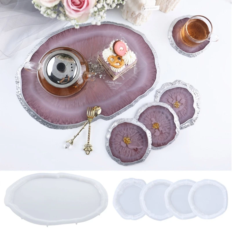 4Pc/1Pc Resin Coaster Molds, Large Silicone Tray Coaster Resin Mold for DIY  Epoxy Resin Casting, Agate Coaster,Home Decor Making - AliExpress