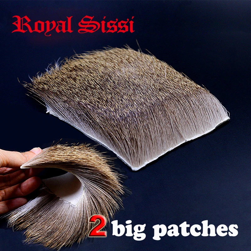 2pcs/lot select verginia deer body hair fur big patches medium long deer hair for hopper caddis fly pattern fly tying materials