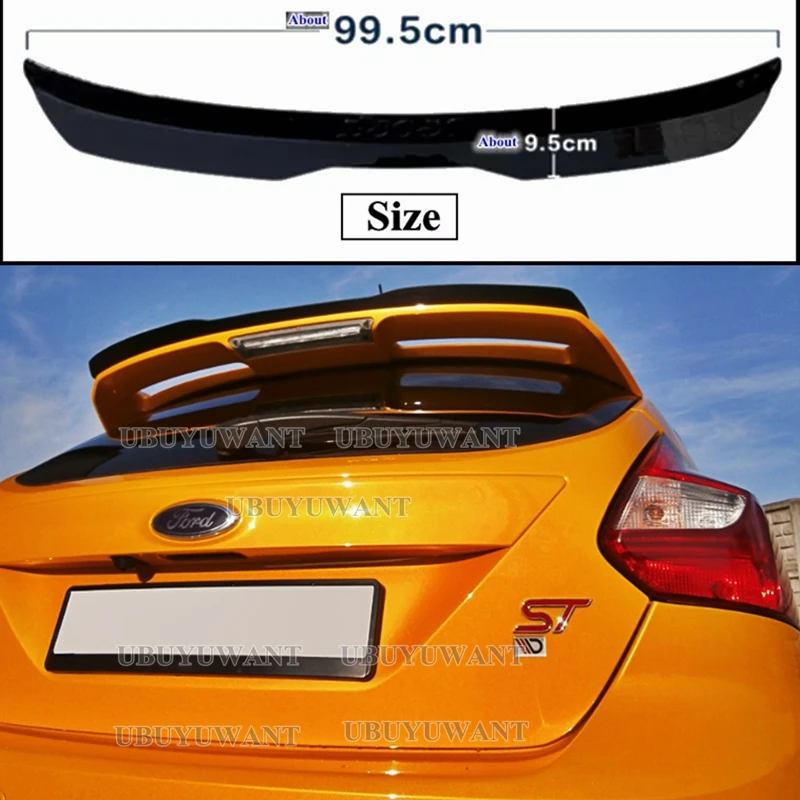 Universal Car Rear Roof Lip Spoiler Wing Abs Trim Sticker For Ford