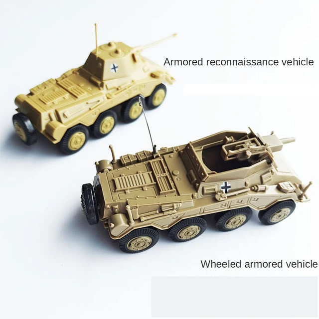 4D Assemble World War II Cougar Wheeled 1/72 Wheeled Armored Car Reconnaissance Car Model Child Toy Ornaments 3
