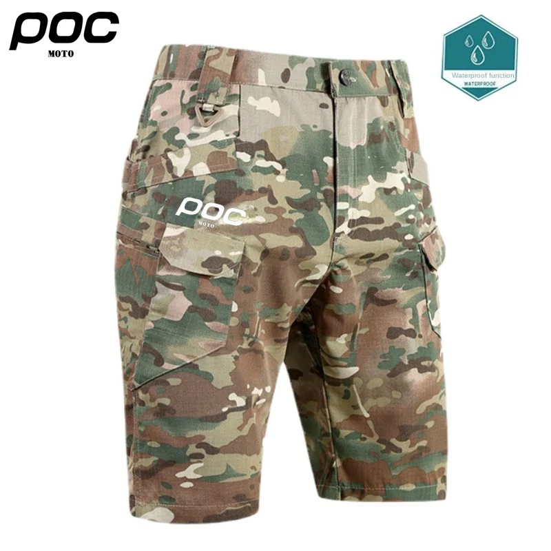 Moto POC Cycling Mountain Bike Shorts Men Downhill MTB Bicycle Motocross Fishing Summer Waterproof Short Pants Quick Dry Black