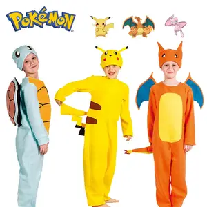 Combinaison à capuche Pokemon Pikachu pour enfants, Onesies, Pyjama, Anime  Cosplay, Costume, Glutnel, Vêtements pour la maison, Bébé, Garçons, Bol,  Hiver - AliExpress