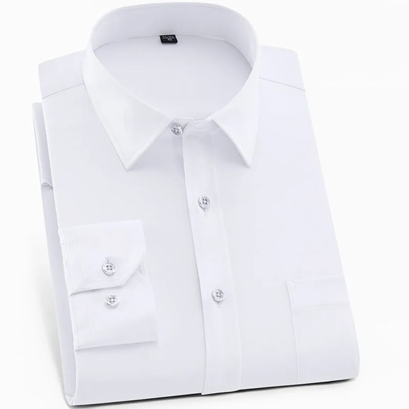 

Anti-wrinkle iron-free shirt men's long sleeve shirt, young and middle-aged white shirt, business casual white shirt men