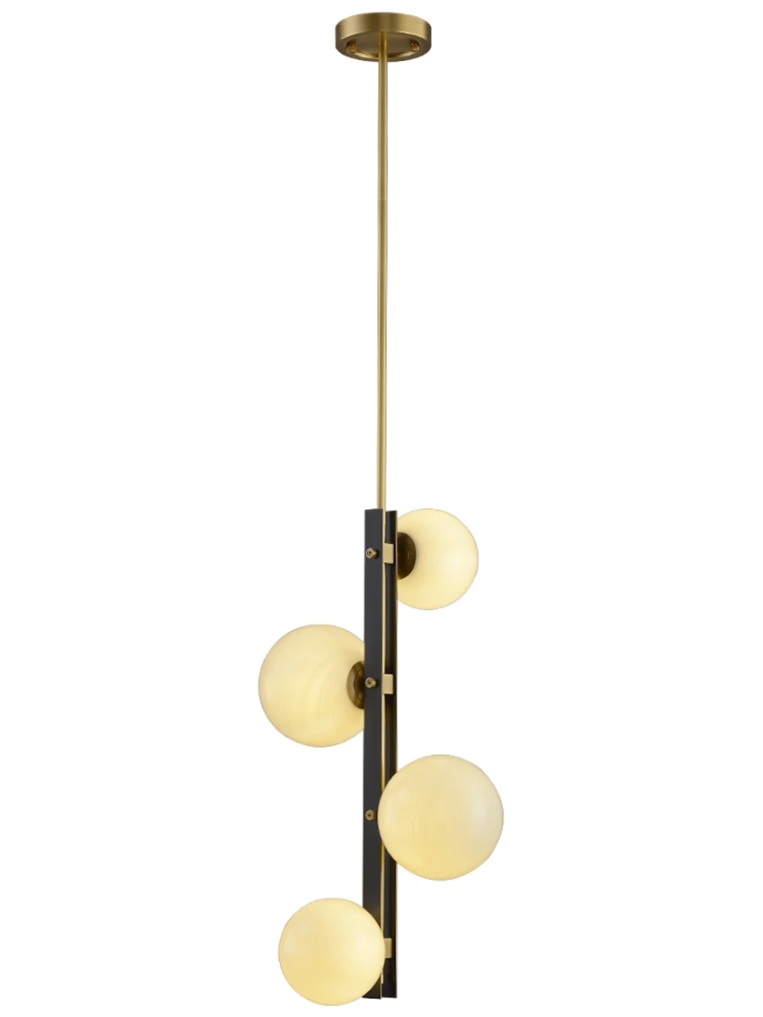 

copper long pole glass ball pendant lights bedroom modern home bedroom magic bean lamp Nordic luxury living room pendant lamps